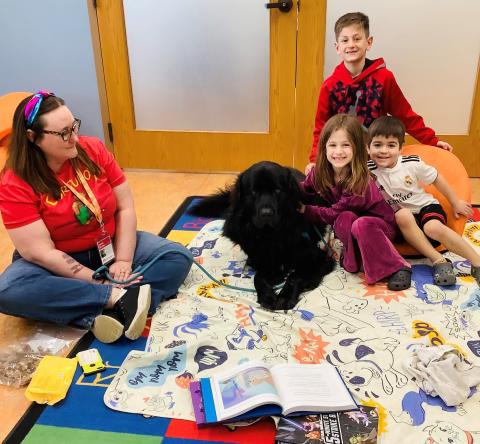 Read to Andy, the dog!