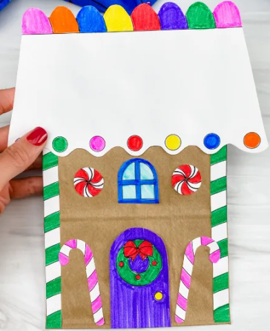 Paper Bag Gingerbread House 