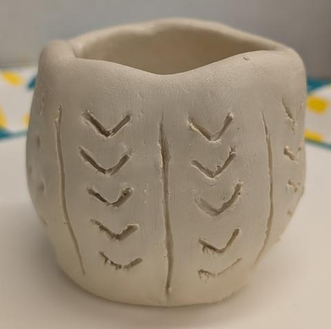 small pinch pot made of air dry clay