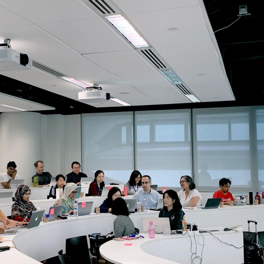 A busy classroom.